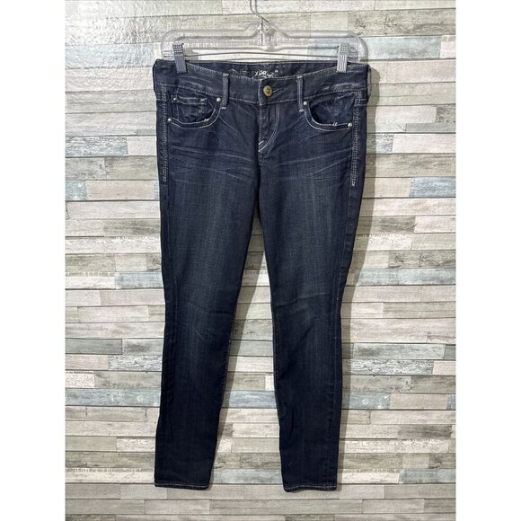 Women’s Express Denim Jeans Dark Wash Skinny Leg Size 2 Short - Picture 3 of 16
